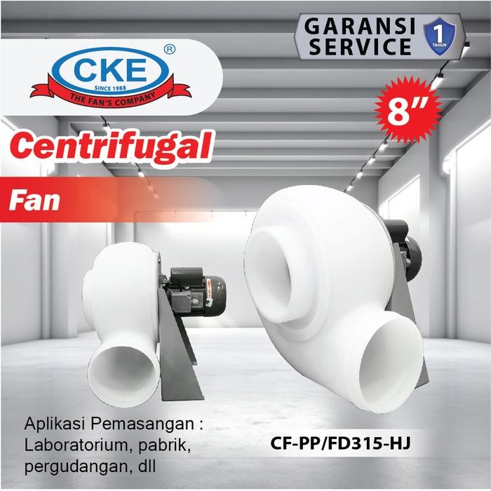 Centrifugal Fan PP Plastik 12.6" Blower Keong Blower Lemari Asam