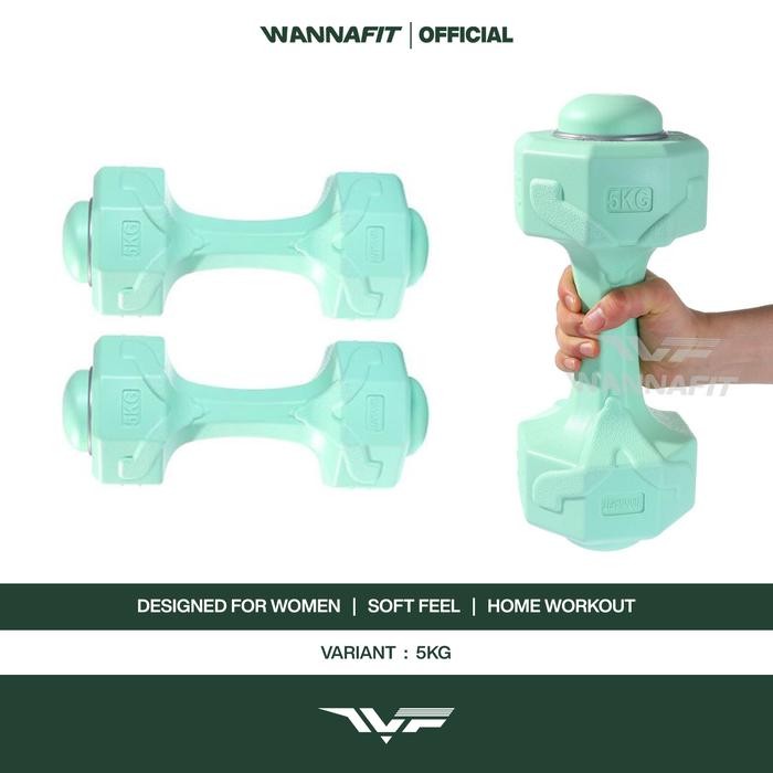 Ready WANNAFIT Dumbbell Octagonal 5kg Dumbell Dumbbel Dumbel Barbell Barbel Angkat Beban 5 kg Wanita
