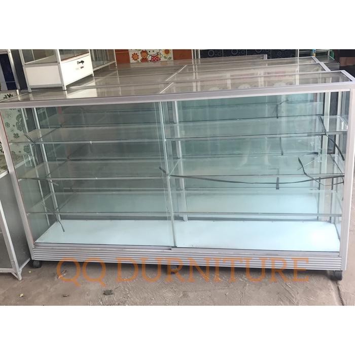 Etalase Kaca 1.5M alumunium lemari pajang