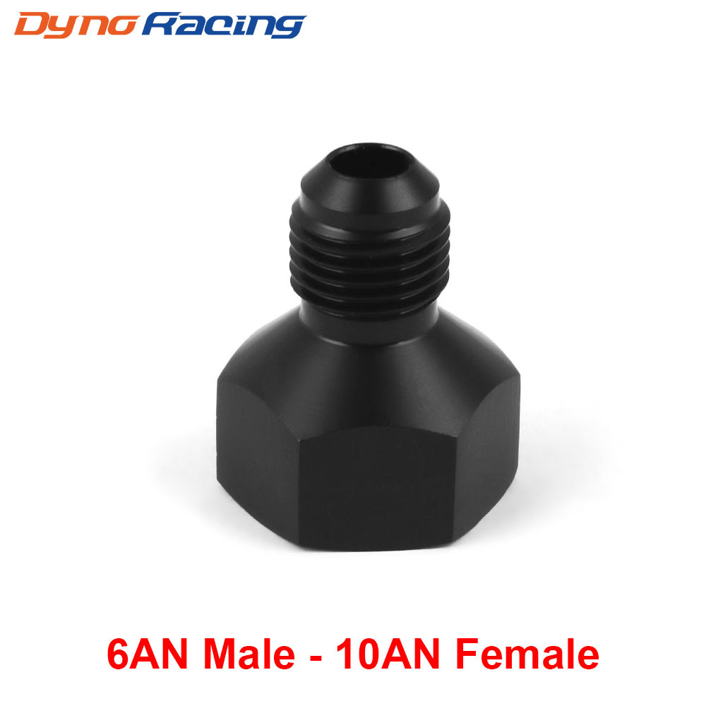 AN6 Male to AN10 Female Aluminum Flare Fitting Reducer Adapter 10AN Male to 6AN Female Black
