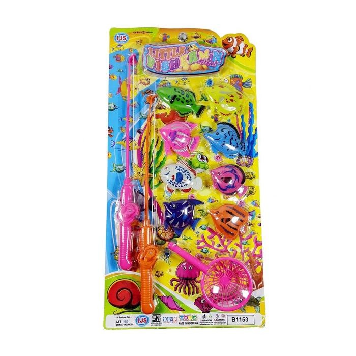 MJ Mainan Pancing Ikan Magnet Set B1153 Isi 2 Alat Pancing & 8 Pcs Ikan / Mainan Anak