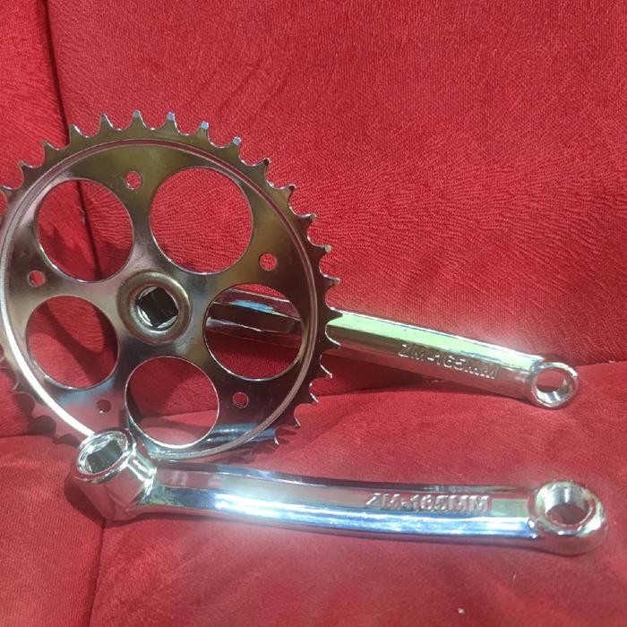 CRANK 36T CHROME BISA OPERAN GIGI DAN SINGLE SPEED GIR SEPEDA 36 T BISA FIXIE MTB