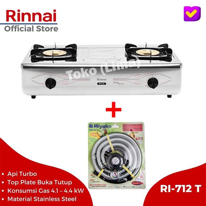 Kompor 2 Tungku Grande Rinnai RI 712 T Kompor Api Turbo Grande