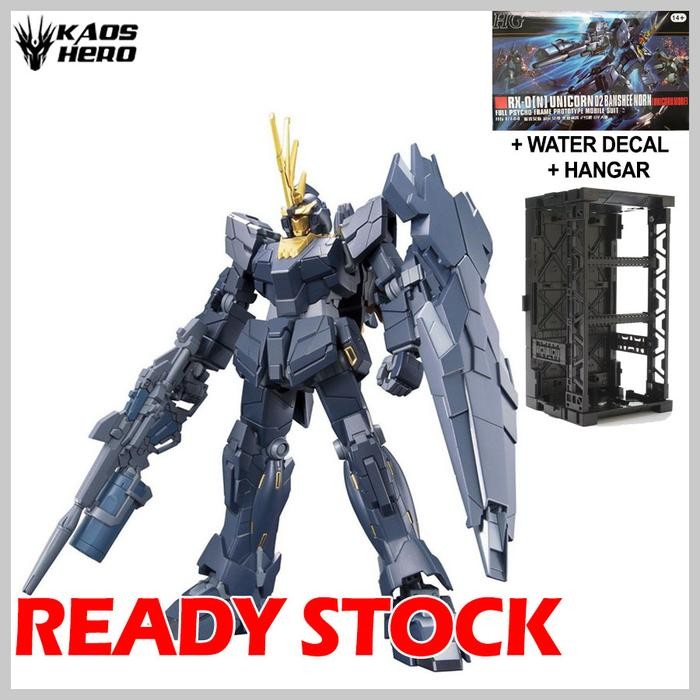 MURAH Xingdong HG 1/144 Banshee Norn unicorn mode + hangar + water decal