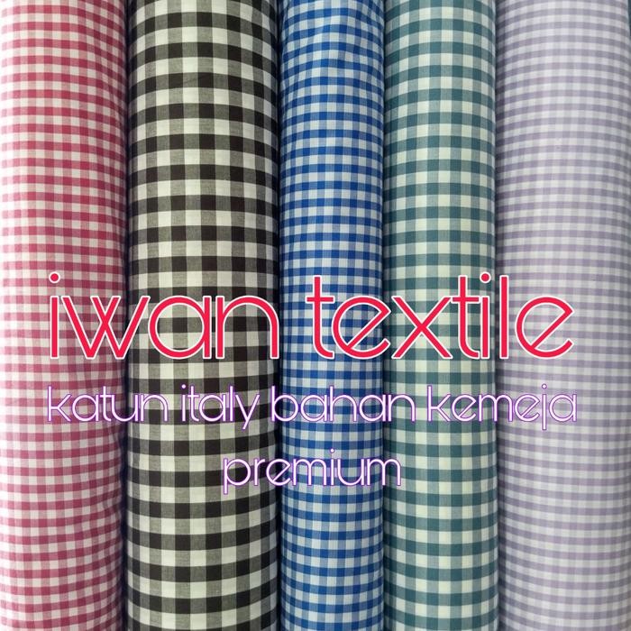 kain kemeja kotak kotak kecil katun yanded italy