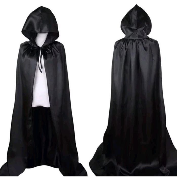 Halloween Cosplay / Jubah Cosplay Death Jubah Hitam Plus Hoodie / Penutup Tbk