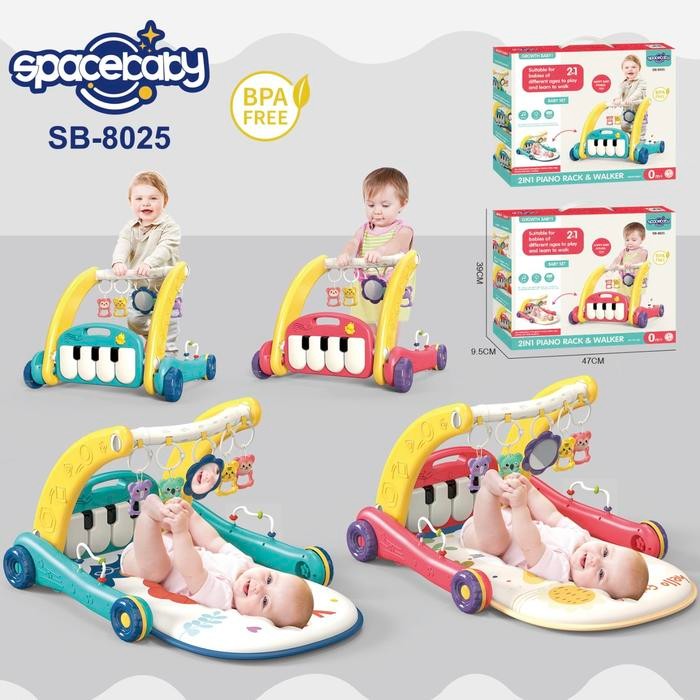 TGR 2 in 1 Piano Playmat & Push Walker Spacebaby SB 8025 SB-8025 SB8025