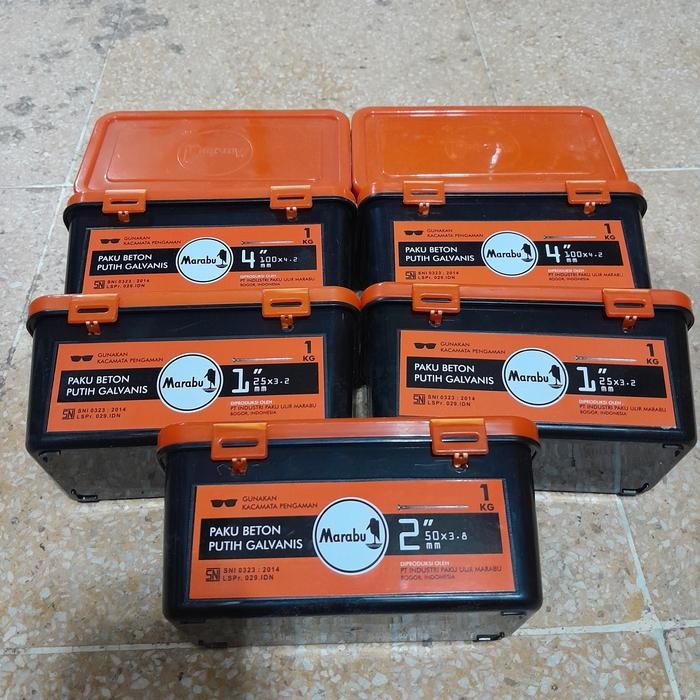 Paku Beton Marabu Putih 1 Inch / Paku Beton Marabu Putih 5 Inch A Asli