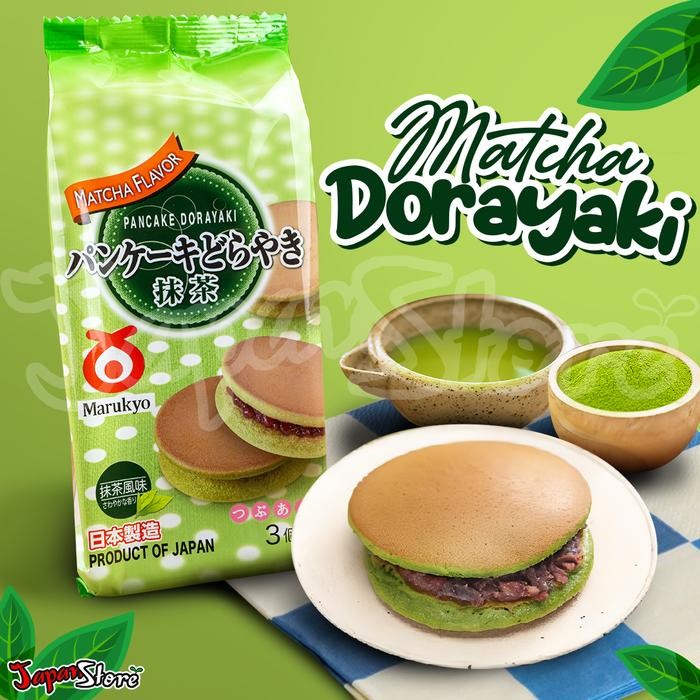 MARUKYO DORAYAKI MATCHA (KUE DORAYAKI JEPANG RASA MATCHA)