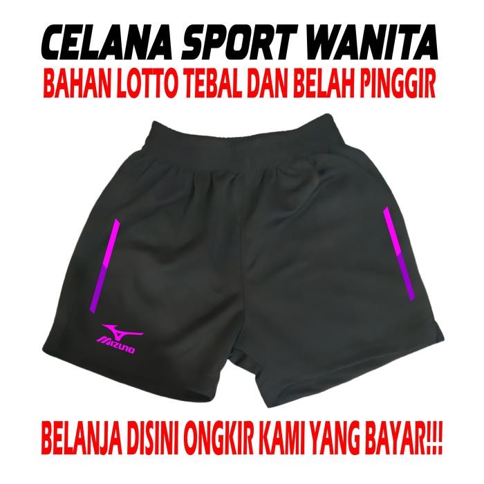 RunRun- Celana Kolor Olahraga Sport Voli Wanita Lotto Belah Pinggir