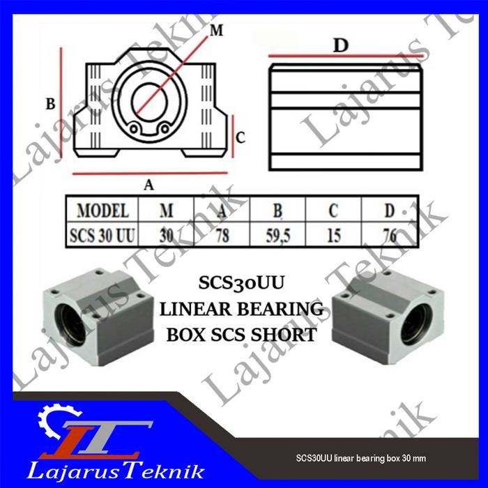x37b- Scs30Uu Linear Bearing Box 30 Mm