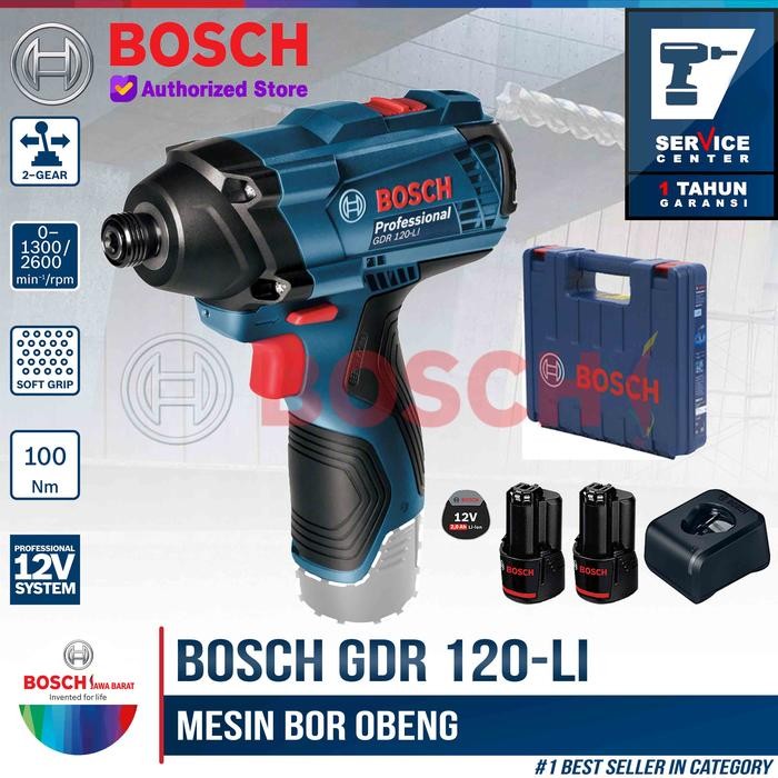 BERKUALITAS Bosch Impact Wrench Cordless GDR 120-Li Mesin Bor Obeng GDR120Li