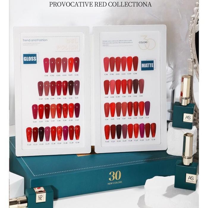 1 Set AS NAIL GEL KODE FRS RED SERIES KUTEK GEL 1 SET 30 NA / ANOTHER SEXY KUTEK GEL / AS GEL 15ml /