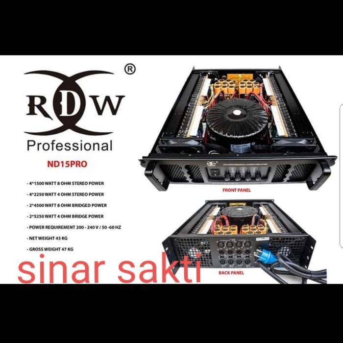 Unik Power Amplifier Rdw Nd15Pro/Nd15 Pro/Nd 15Pro 4Ch 1500 Watt Original Terlariss 