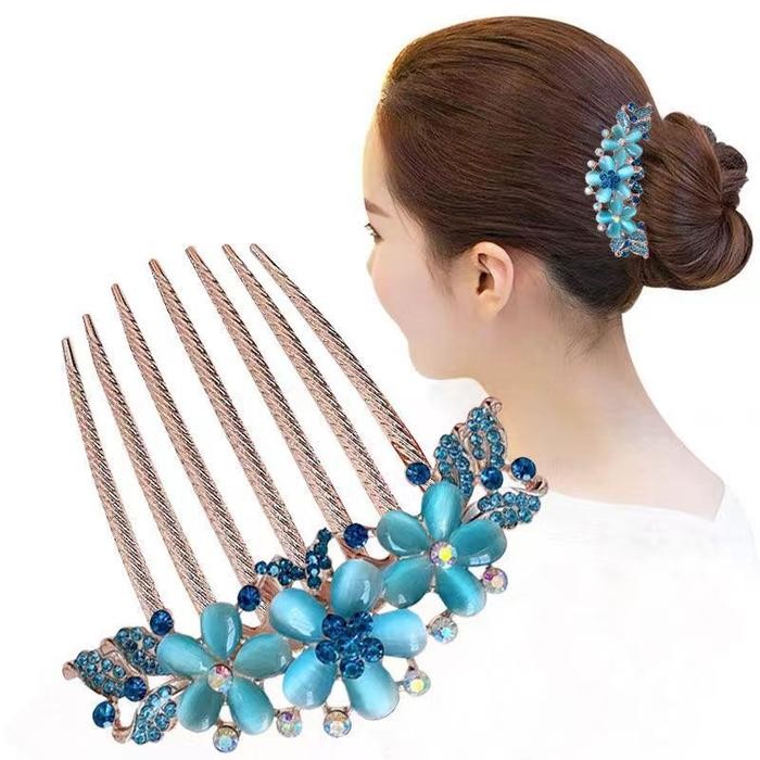 yqta- Sirkam Rambut Wanita Premium / Sirkam Rambut Korea Motif Bunga / Flower Sirkam Rambut