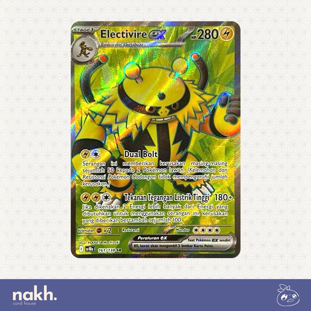 Kartu Pokemon TCG Indonesia Kehadiran Juara sv10s 161/138 Electivire SR