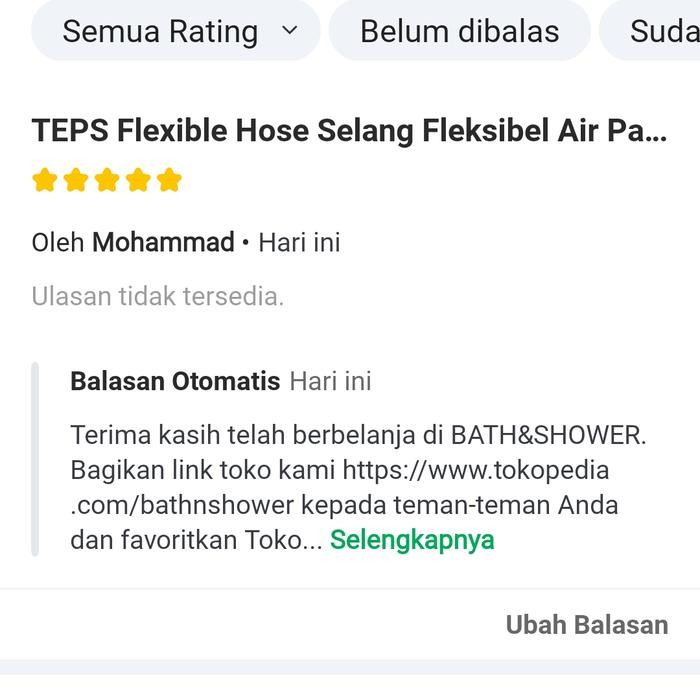 TEPS Flexible Hose Selang Fleksibel Air Panas Dingin Keran Wastafel45c