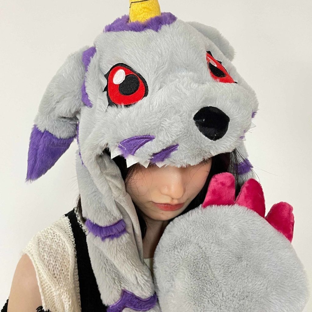 Digimon Adventure Gabumon Hat Anime Peripheral Plush Toy Cos Anime Figure Two-dimensional Cartoon