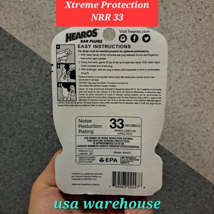 Hearos Ear Plugs Xtreme Protection Sleep Pretty Nrr 32 Nrr 33
