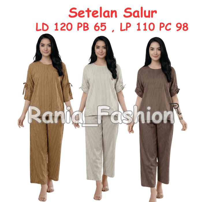 Daster Rania Fashion Motif Setelan Salur Viral Terbaru