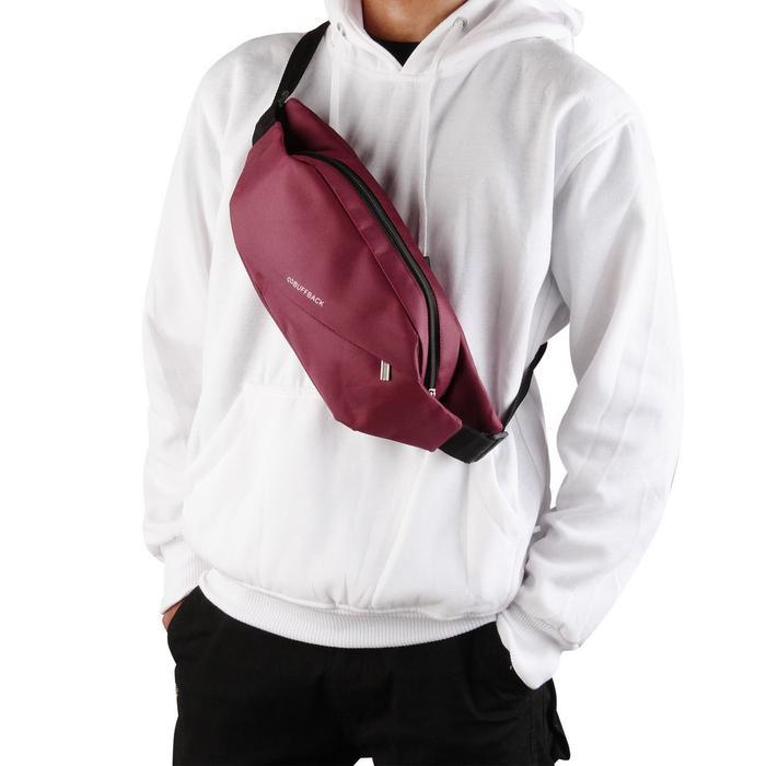 Waistbag Buffback Waterproof Muka Bisa Bolak Balik,Waist Bag Buffback - Maroon