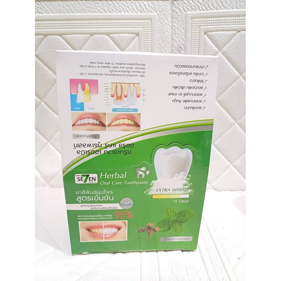 READY GREEN SE7EN//HERBAL ORAL CARE TOOTHPASTE//ODOL PEMUTIH GIGI/ORI 100% THAILAND