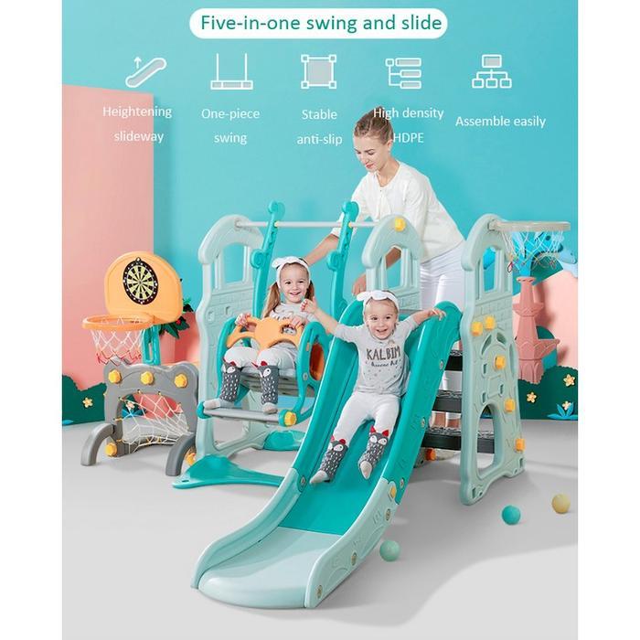 PARKLON 5 IN 1 SWING SLIDE BASKET SOCCER DART MAINAN ANAK