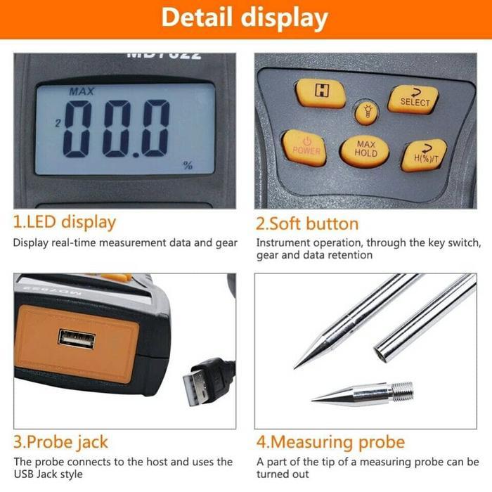 grain moisture meter digital alat pengukur kadar air tester kelembaban biji beras jagung padi gabah
