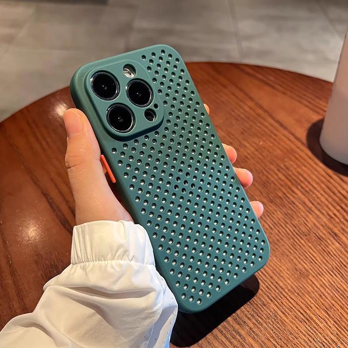 STOK TERBATAS CrashStar Cooling Breathable Hollowout Hole Soft Silicone Phone Case For iPhone 17 16