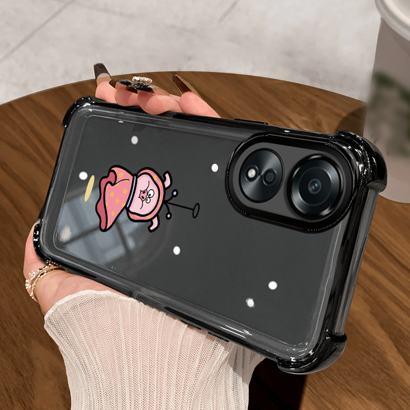 Casing Hp untuk OPPO A58 4G A78 4G Case Casing pola babi Kesing empat Anti Drop sudut Kasing HP Sili