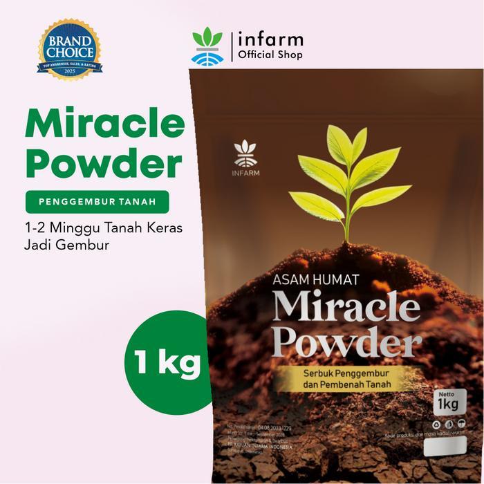 NEW PORODUK INFARM - MIRACLE POWDER ASAM HUMAT 1KG , BUBUK ASAM HUMAT PENGGEMBUR TANAH KERAS