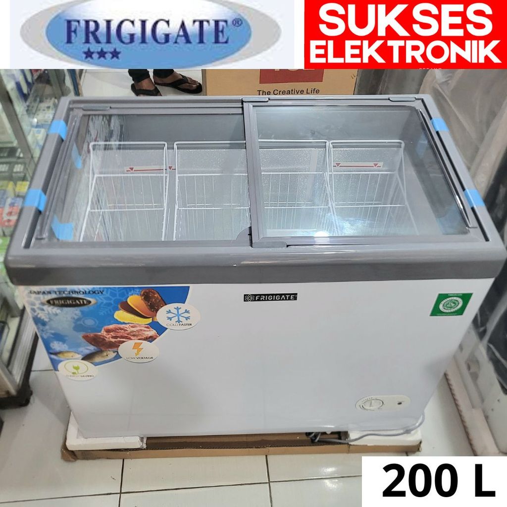 FREEZER BOX SLIDING FRIGIGATE 200L F-210SDF / CHEST FREEZER KACA 200 LITER 200L FREEZER ESKRIM DAGIN