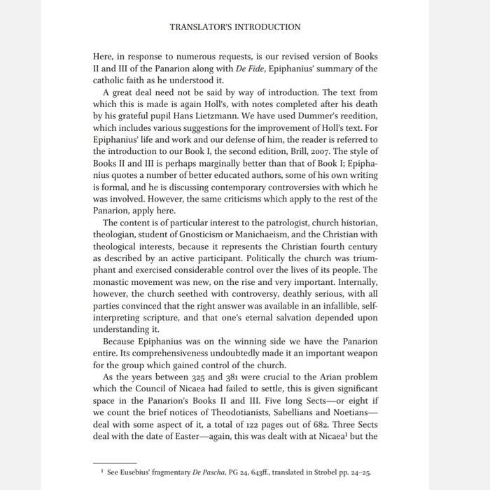 TERMURAH The Panarion Book 2 & 3 - Epiphanius of Salamis (Seri Bapa Gereja, Sejarah Bidat Kristen)