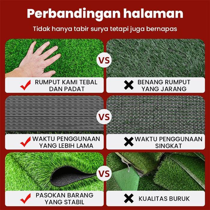 Rumput sintetis lebar 2m [6m-10m], DIY rumput sintetis 2m x 10m, alas rumput tiruan berkualitas