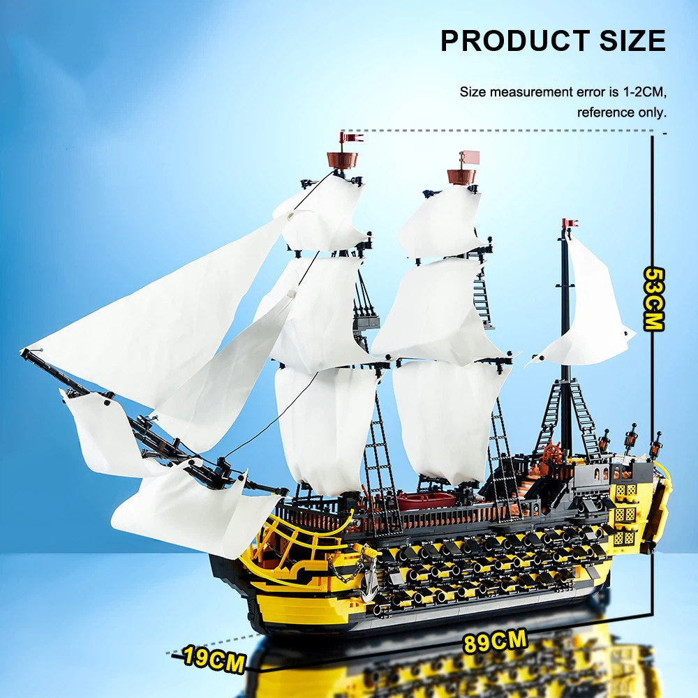2475PCS Pirate Ship Building Blocks Set Creative Passenger Ship Assemble Bricks Educational Toy for