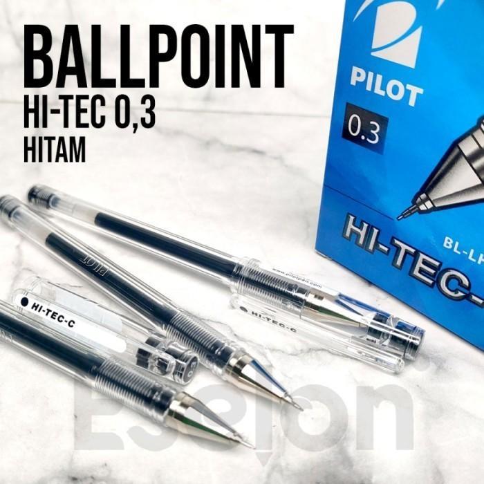 PILOT HI-tech HI-TEC-C 0.3mm lpen pena hitam 1p saja