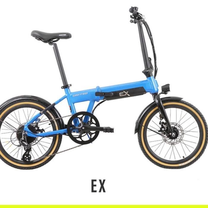 Sepeda Lipat Listrik United EX Electric E-Bike 20 inch - Grey