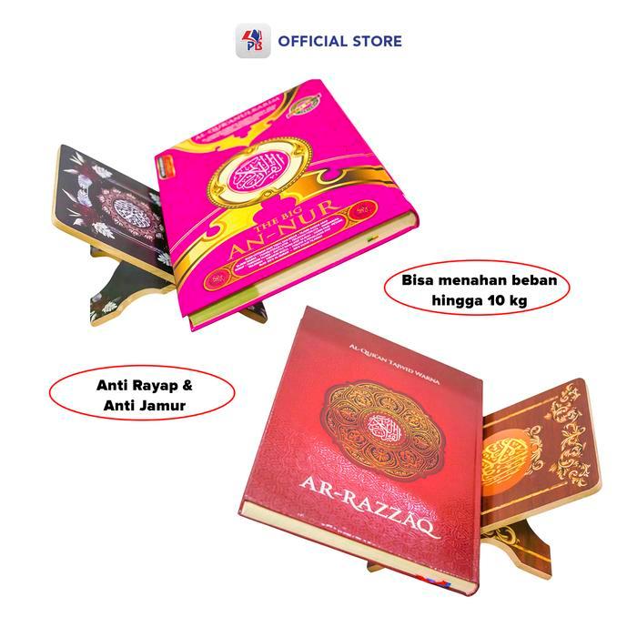 Rekal Alquran / Meja Alquran Lipat / Meja Ngaji / Rekal Alquran / Milenial / Meja Alquran Motif Kayu
