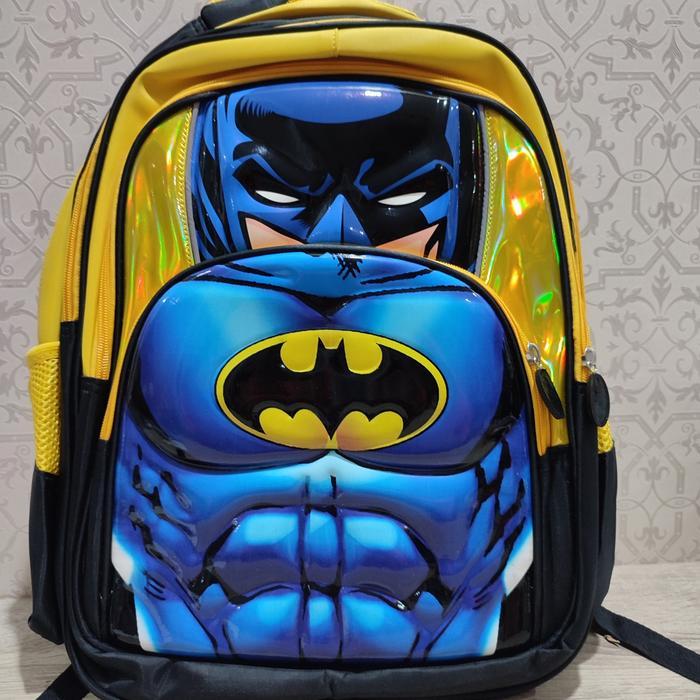 Sekolah Anak real Tas Sekolah Anak SD 3D real picture - Batman Kuning