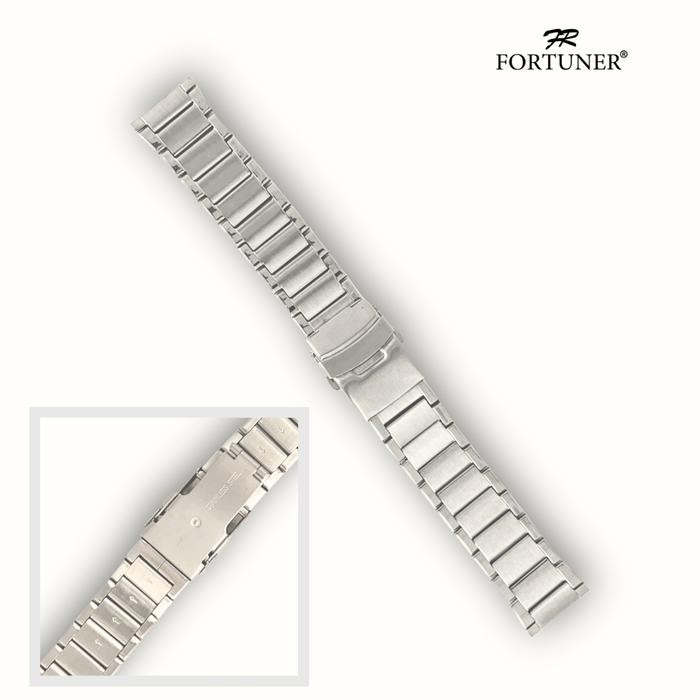 FORTUNER RANTAI JAM TANGAN STAINLESS STEEL UKURAN 22 24 26 MM PANJANG 19CM SILVER HITAM TANPA LOGO