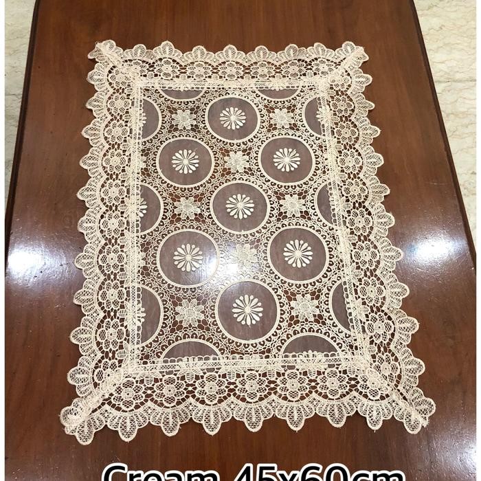 Taplak Meja Tamu/Sandaran Kursi/Sarung Bantal Sofa Renda Organdi Rk