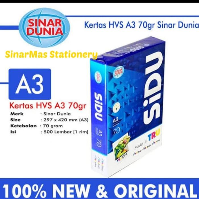 

NEW PRODUK KERTAS HVS SIDU A3 70 GSM -KERTAS FOTO COPY - PRINT - CETAK A3 70 GRAM WARUNG ARA67