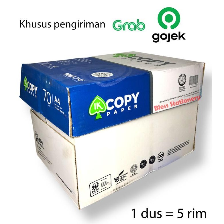 

NEW PRODUK KERTAS A4 70GRAM IK COPY PAPER 70 GSM KERTAS PRINT KERTAS HVS KERTAS FOTOCOPY WARUNG