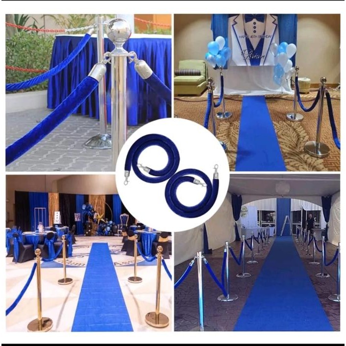 

Tali Pembatas Tiang Antrian Bludru Hitam