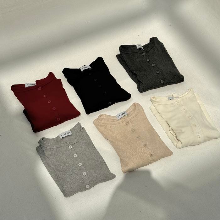 NORI TOP - Atasan Knit Wanita Lengan Panjang High Neck Turtle Boat Neck Drape Cowl Korean Top Basic