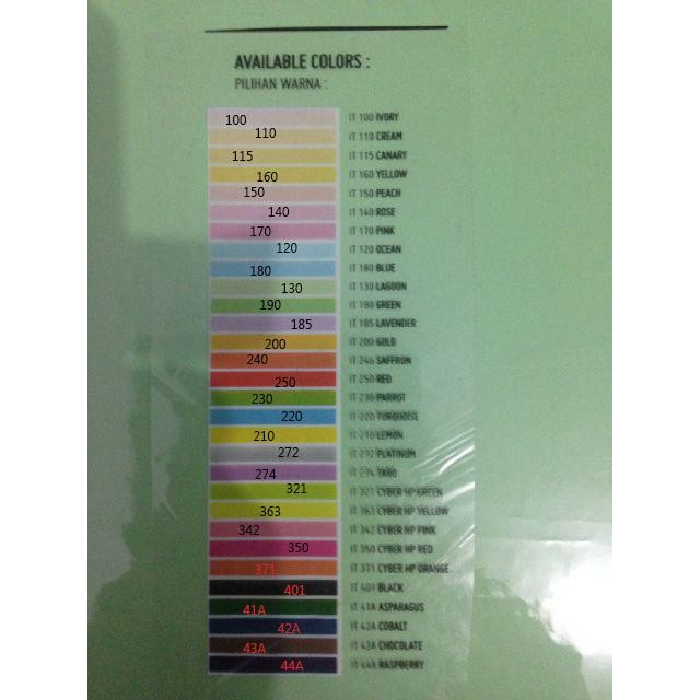 

Pilihan- Kertas Spectra A4 Warna Sidu Per Set
