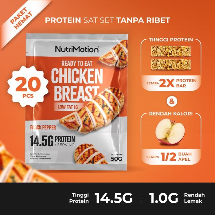 

Pilihan- (Kol) Nutrimotion - Chicken Breast - Dada Ayam Siap Makan Tinggi Protein - Cemilan