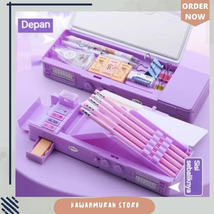 

KOTAK PENSIL SANRIO KUROMI MELODY 2 LAYER KAPASITAS BESAR PENCIL PLASTIK KOTAK PENSIL KOTAK PENSIL