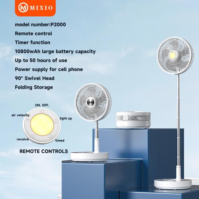 MIXIO P21 Kipas Angin Lipat JUMBO Fan Portable Remote Control Swing