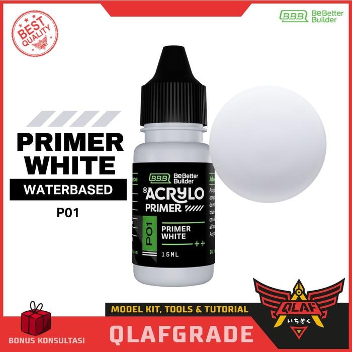 

ACRYLO PRIMER SURFACER P01 - PUTIH white cat acrylic handbrush airbrush gundam tamiya model Kkt